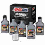 AMSOIL V-Twin Oil Change Kit (5 quarts + chrome filter) - Image 1