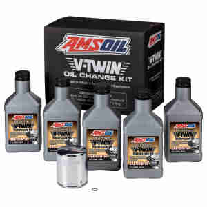 AMSOIL V-Twin Oil Change Kit (5 quarts + chrome filter)
