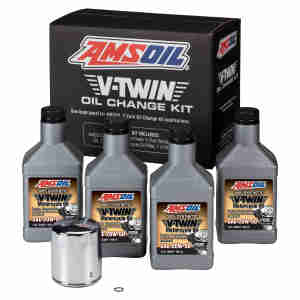 AMSOIL V-Twin Oil Change Kit (4 quarts + chrome filter)