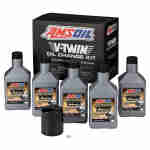 AMSOIL V-Twin Oil Change Kit (5 quarts + black filter) - Image 1