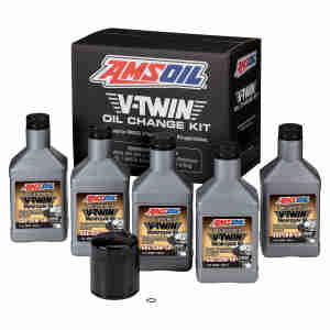 AMSOIL V-Twin Oil Change Kit (5 quarts + black filter)