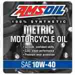 AMSOIL 10W40 100% Synthetic Metric Motorcycle Oil - Image 1